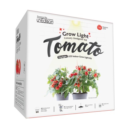 Miracle Led 2-Socket Tomato Grow Light Kit- Full Spec. 12W Replace 150W Grow Bulbs, Black Shades, Timer 802062